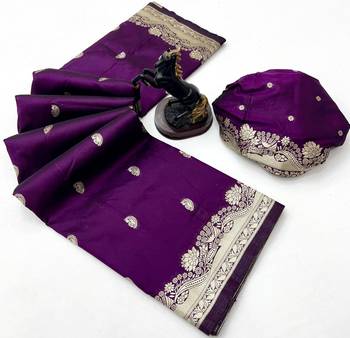 Wine paithani soft silk saree with nath butti & rich zari pallu 2