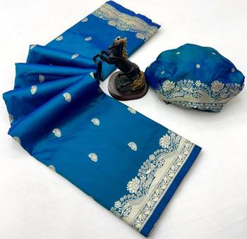Teal paithani soft silk saree with nath butti & rich zari pallu 2