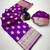 Purple banarasi silk saree with zari embossed mango design & rich pallu