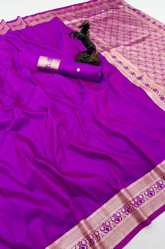 Pink soft silk saree with zari gala design & rich woven pallu