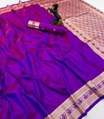 Magenta soft silk saree with zari gala design & rich woven pallu