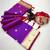 Magenta soft silk paithani saree with flora zari weaving & muniya border