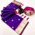 Purple soft silk paithani saree with flora zari weaving & muniya border