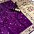 Wine soft silk paithani saree with floral zari border & lotus pallu
