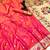 Hot pink soft silk paithani saree with floral zari border & lotus pallu
