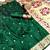 Green soft silk paithani saree with floral zari border & lotus pallu