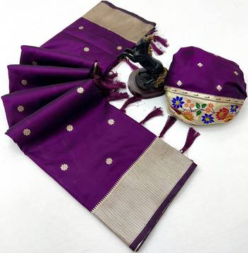 Wine soft silk paithani saree with floral zari border & designer pallu 2