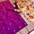 Pink soft silk paithani saree with floral zari border & designer pallu