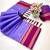Light lavender soft silk saree with dual zari motifs, narayan border & contrast pallu