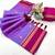 Light lavender soft silk saree with dual zari motifs, narayan border & contrast pallu