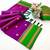 Wine soft silk saree with dual zari motifs, narayan border & contrast pallu