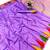 Light lavender soft silk saree with temple border, dual zari motifs & contrast pallu