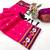 Hot pink premium soft silk saree with floral border & dual zari motifs
