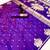 Purple banarasi silk saree with swan zari motifs & designer pallu
