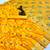 Yellow banarasi satin mashroo silk saree with multicolor zari motifs