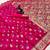 Pink banarasi satin mashroo silk saree with multicolor zari motifs