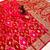Hot pink banarasi satin mashroo silk saree with multicolor zari motifs