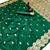 Green soft silk saree with butti design & floral zari border