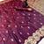 Dark wine soft silk saree with butti design & floral zari border