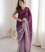 Ombre gradient saree with intricate embroidery lace border | premium ethnic saree for wedding, party & festive wear