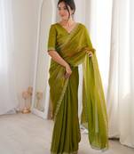 Ombre gradient saree with intricate embroidery lace border | premium ethnic saree for wedding, party & festive wear
