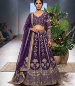 Purple Embroidered lehenga Set