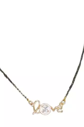 White stone studded Love pendent mangalsutra