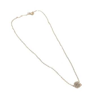 Elegant black stone studded ball pendent with chain 2