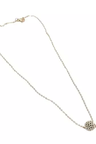 Elegant black stone studded ball pendent with chain