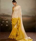 Soft chiffon saree with summer gradient shades & zari woven chit pallu