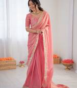 Heavy fendy silk ready-to-wear saree with elegant lace & designer blouse