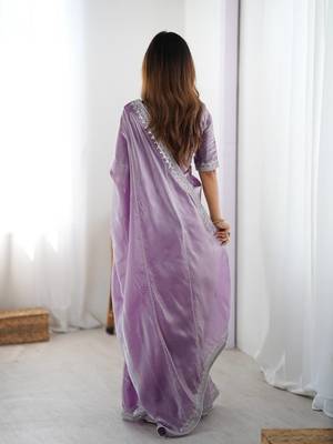  jmc silk blend saree with thread & sequin embroidery and blouse 2