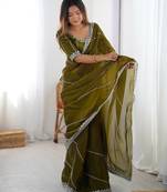 Heavy jmc silk saree with thread & sequin embroidery and designer blouse