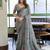Linen jacquard handloom saree with fancy tassels – elegant textured weave