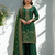 Green Silk  Embroidered and sequence Work Kurta Palazzo and Dupatta 3pc set