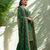 Green Silk  Embroidered and sequence Work Kurta Palazzo and Dupatta 3pc set