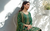 Green Silk  Embroidered and sequence Work Kurta Palazzo and Dupatta 3pc set