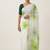 Green woven linen saree with blouse piece