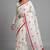White woven linen saree with blouse piece