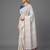 White woven linen saree with blouse piece