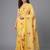 Yellow woven linen saree with blouse piece