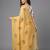 Yellow woven linen saree with blouse piece