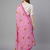 Pink woven linen saree with blouse piece