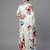 White printed satin saree with blouse piece