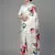 White printed satin saree with blouse piece