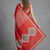 Red printed satin saree with blouse piece