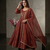 Bronze heavy cosmos silk embroidered anarkali salwar-kameez