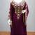 Luxurious Burgundy Kaftan With Gold Work Stitched Dress