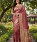Light Plum Color Zari Meena and With Butti Work Sartin Saree