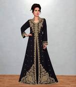 Luxurious Black Kaftan With Gold Work Stitched Dress